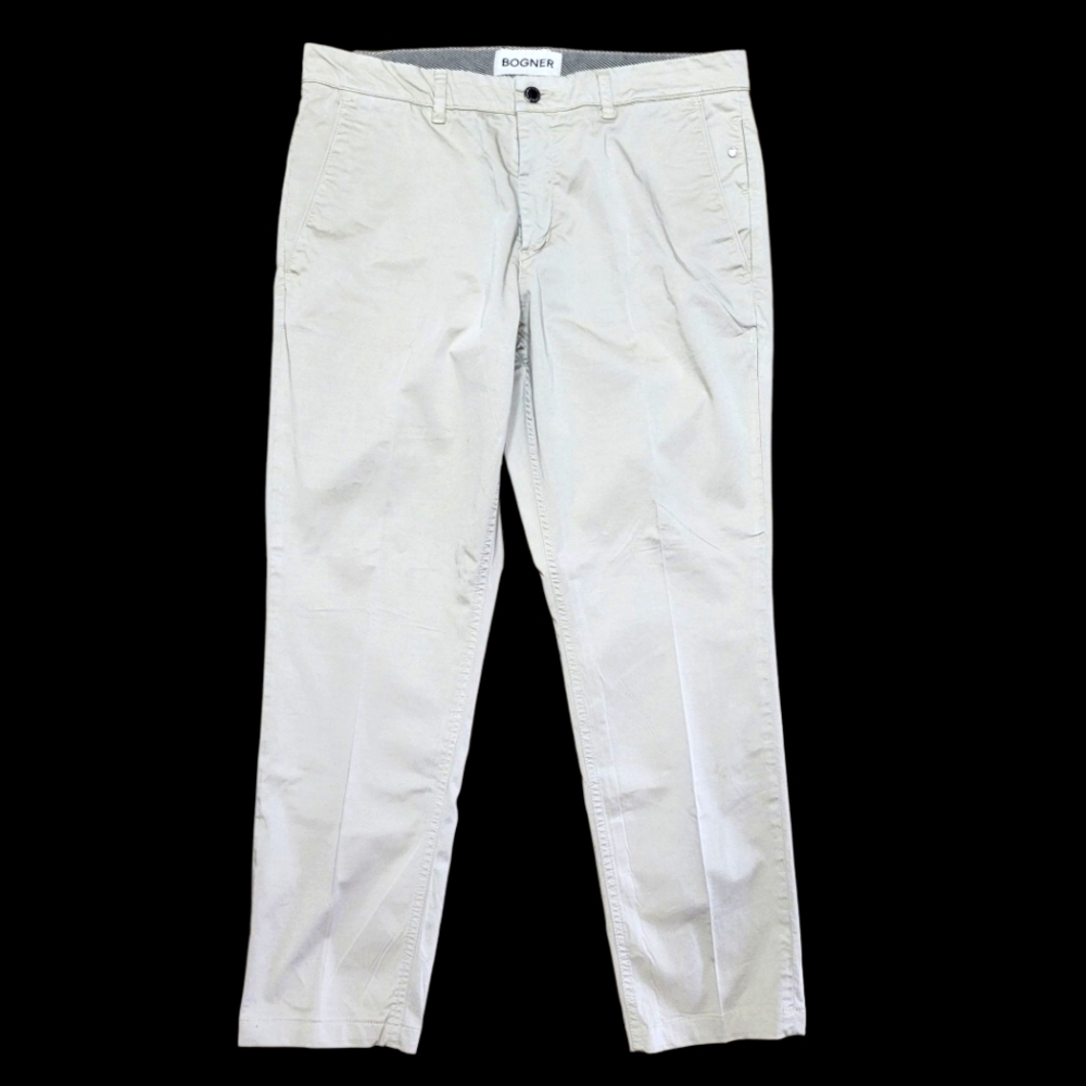 Bogner Men's Cream Technical-Twill Athletic Straight Trouser Sz 38x30